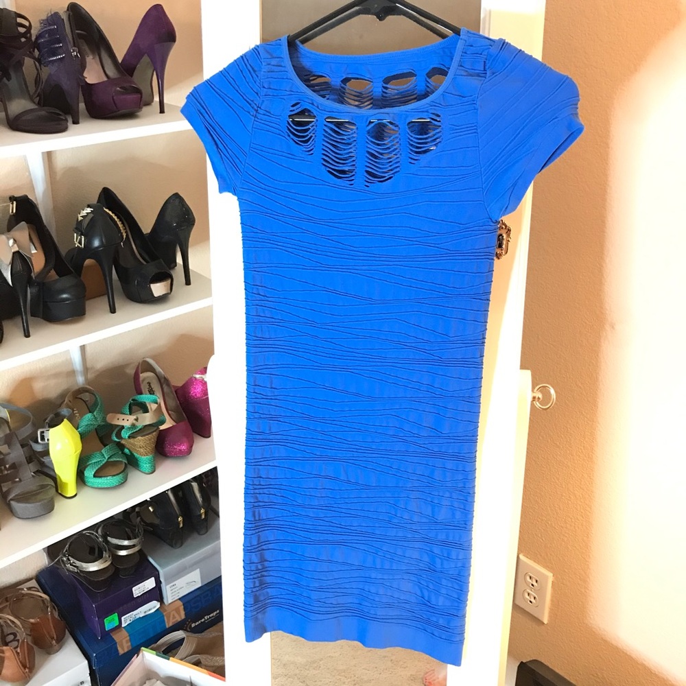 Bebe blue bodycon dress size XS